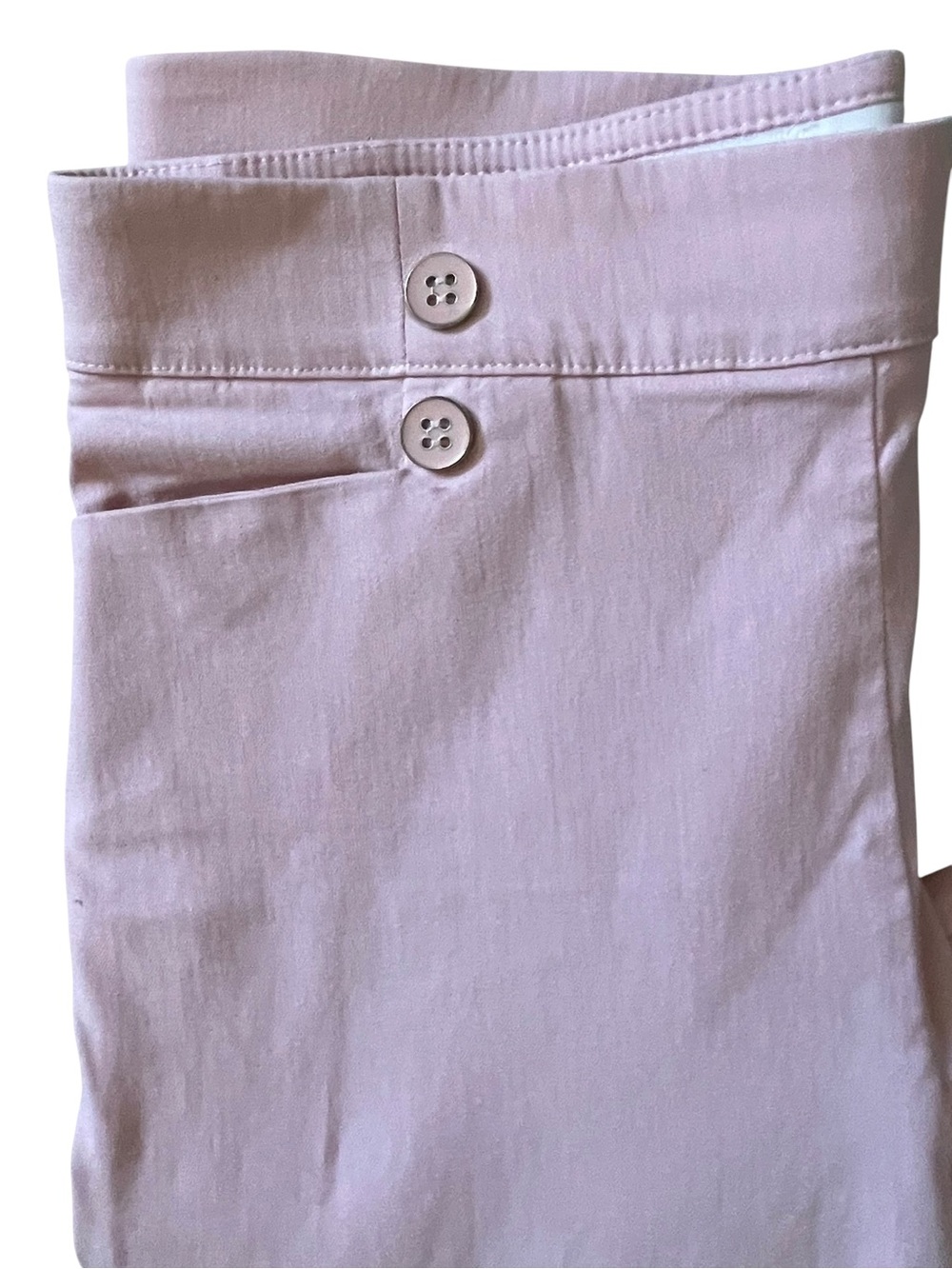 89th & Madison Light Pink Cropped High-Waist Button Ponte Pants - Picture 4 of 11